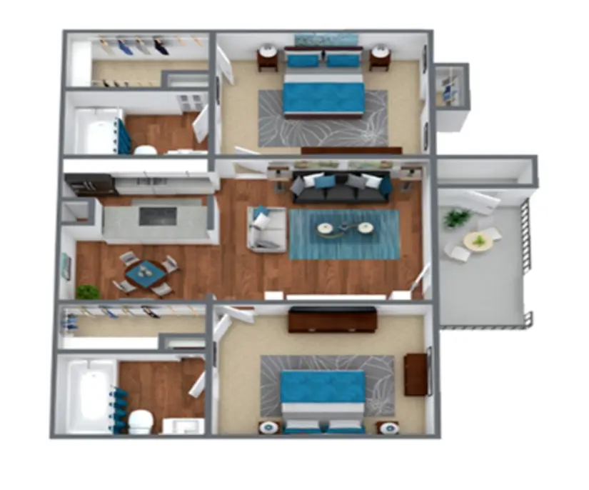 Live Oak Threadneedle Rise apartments Houston FloorPlan 4