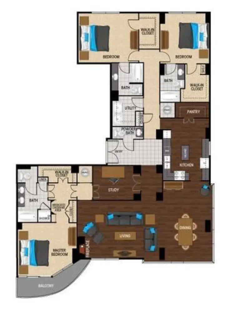 Mondrian West Village Rise Apartments Floorplan 16
