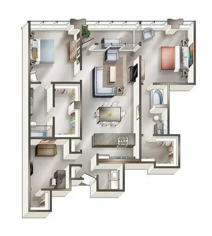 Mosaic Dallas Rise Apartments FloorPlan 42
