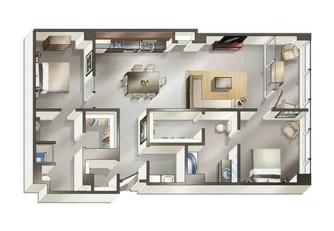 Mosaic Dallas Rise Apartments FloorPlan 48