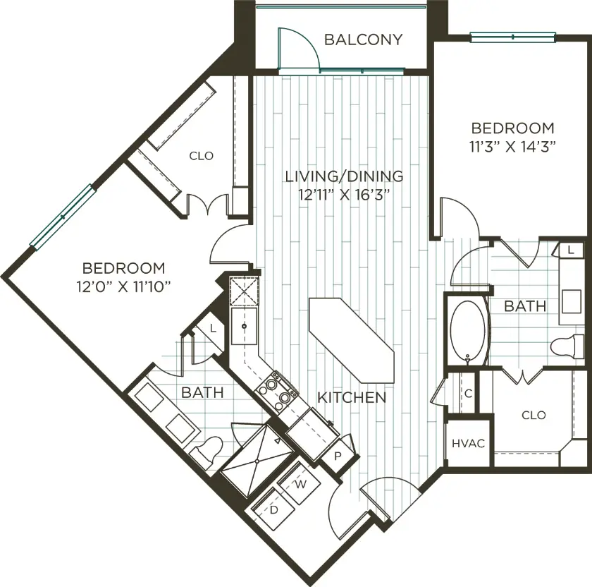 Olivian at the Realm Rise Apartments FloorPlan 20