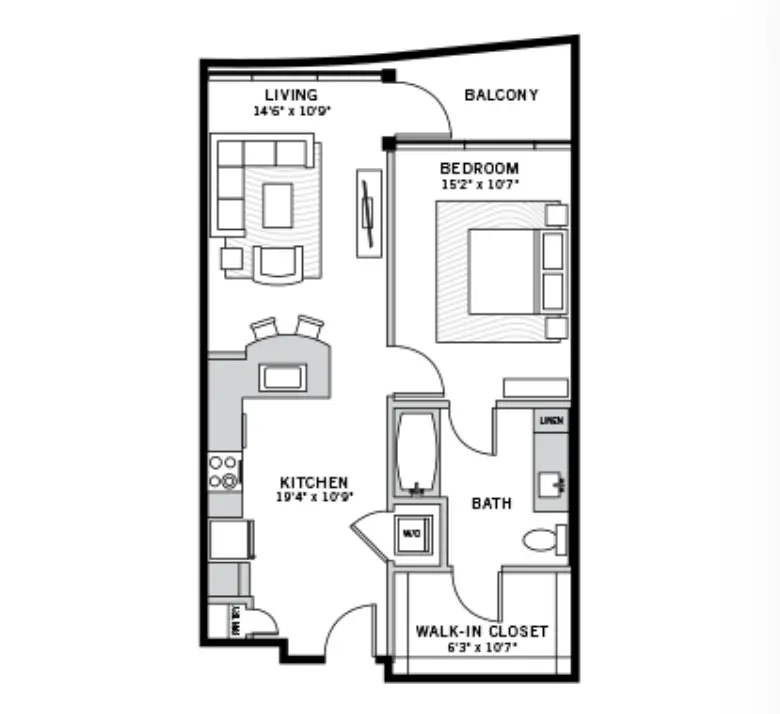 One Uptown Rise apartments Dallas FloorPlan 9