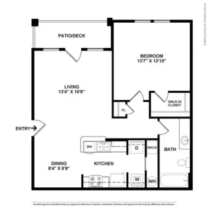 Parkway Commons Rise Apartments FloorPlan 1