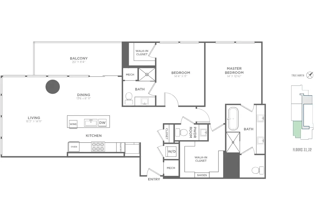Residences at Park District Rise Apartments Dallas FloorPlan 10