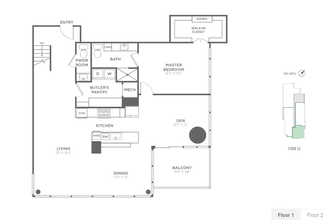 Residences at Park District Rise Apartments Dallas FloorPlan 12