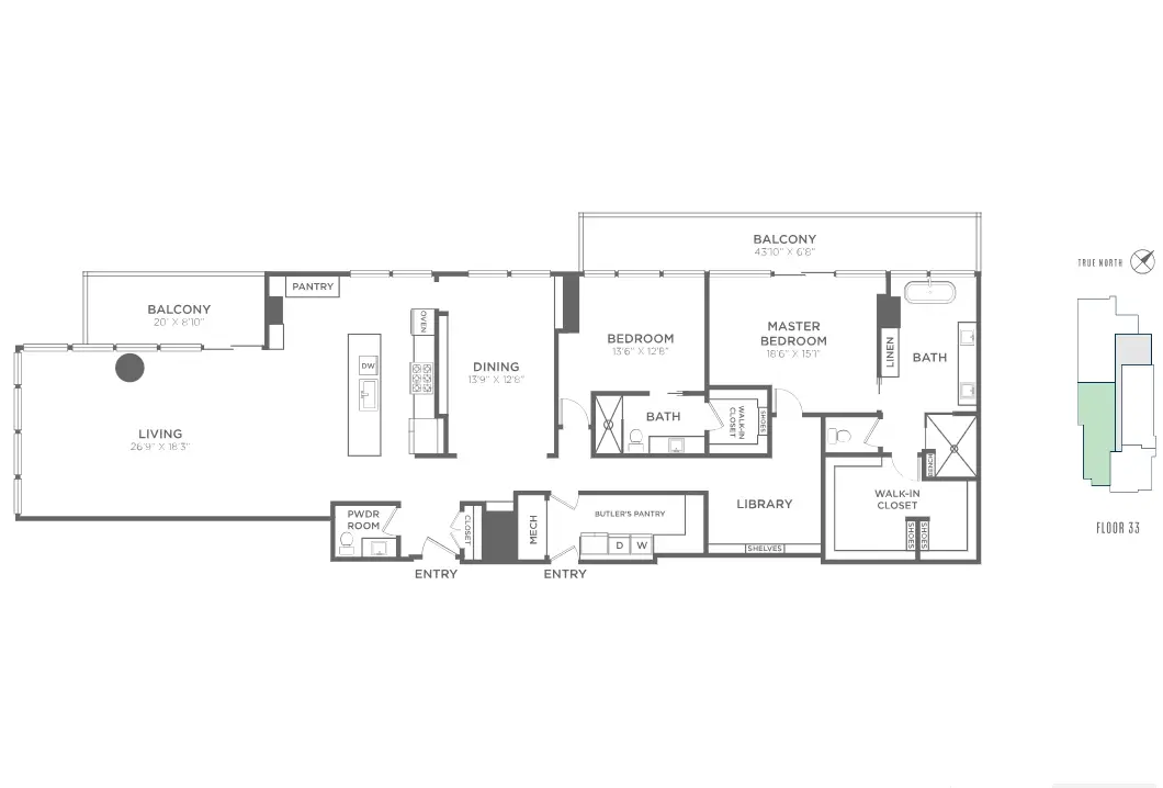 Residences at Park District Rise Apartments Dallas FloorPlan 13