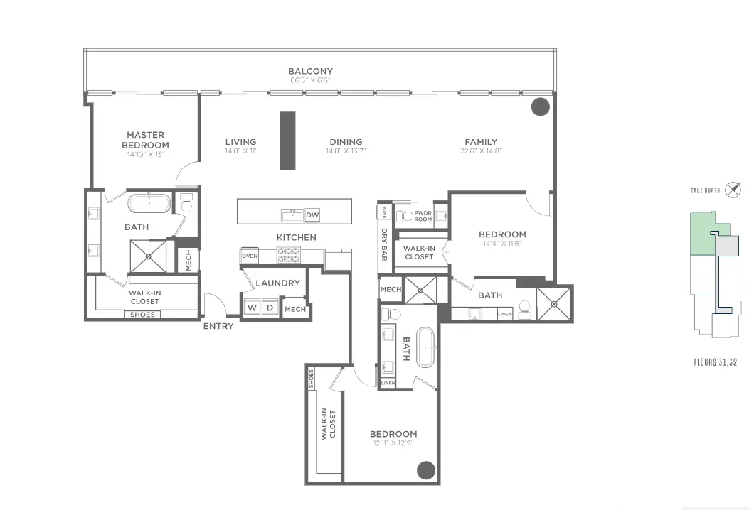 Residences at Park District Rise Apartments Dallas FloorPlan 15
