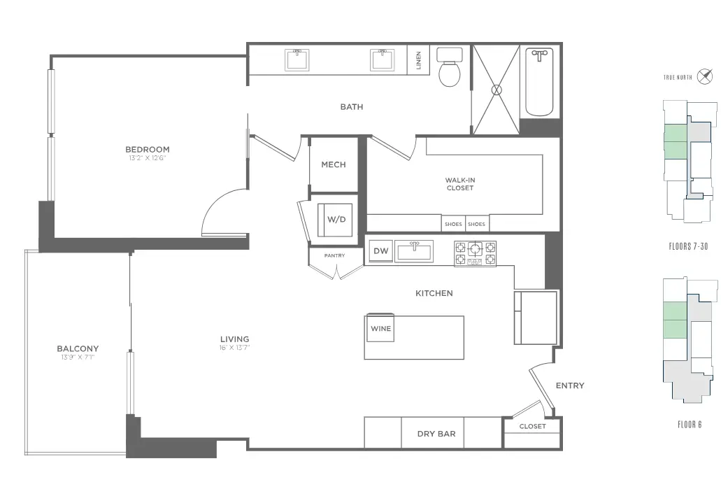 Residences at Park District Rise Apartments Dallas FloorPlan 2