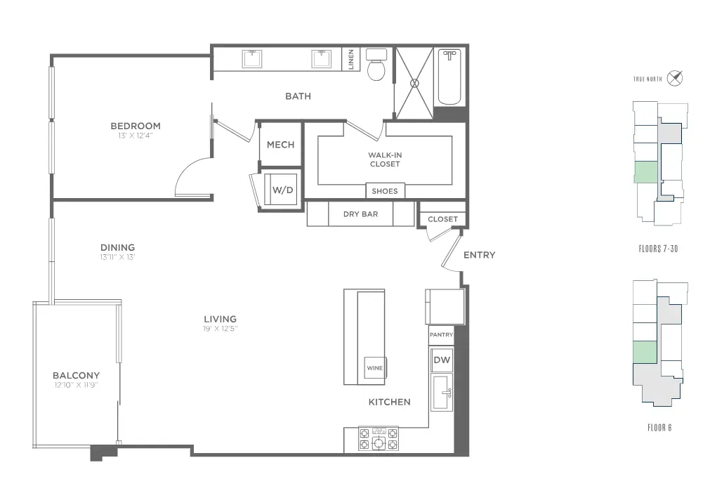 Residences at Park District Rise Apartments Dallas FloorPlan 3