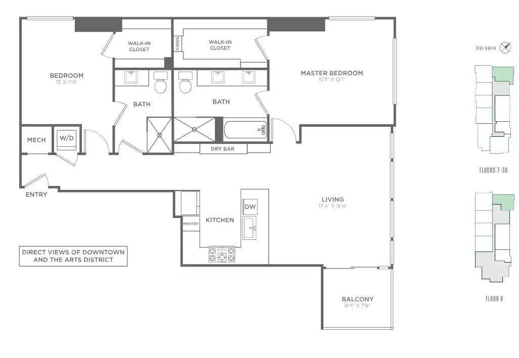 Residences at Park District Rise Apartments Dallas FloorPlan 5