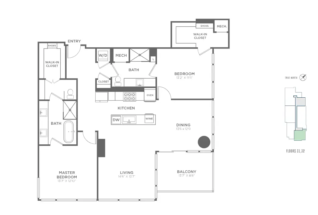 Residences at Park District Rise Apartments Dallas FloorPlan 9