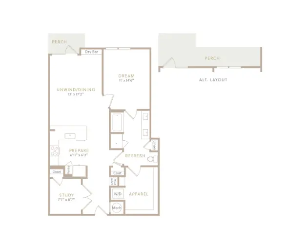 Residences at The Grove Rise Apartments Dallas FloorPlan 5