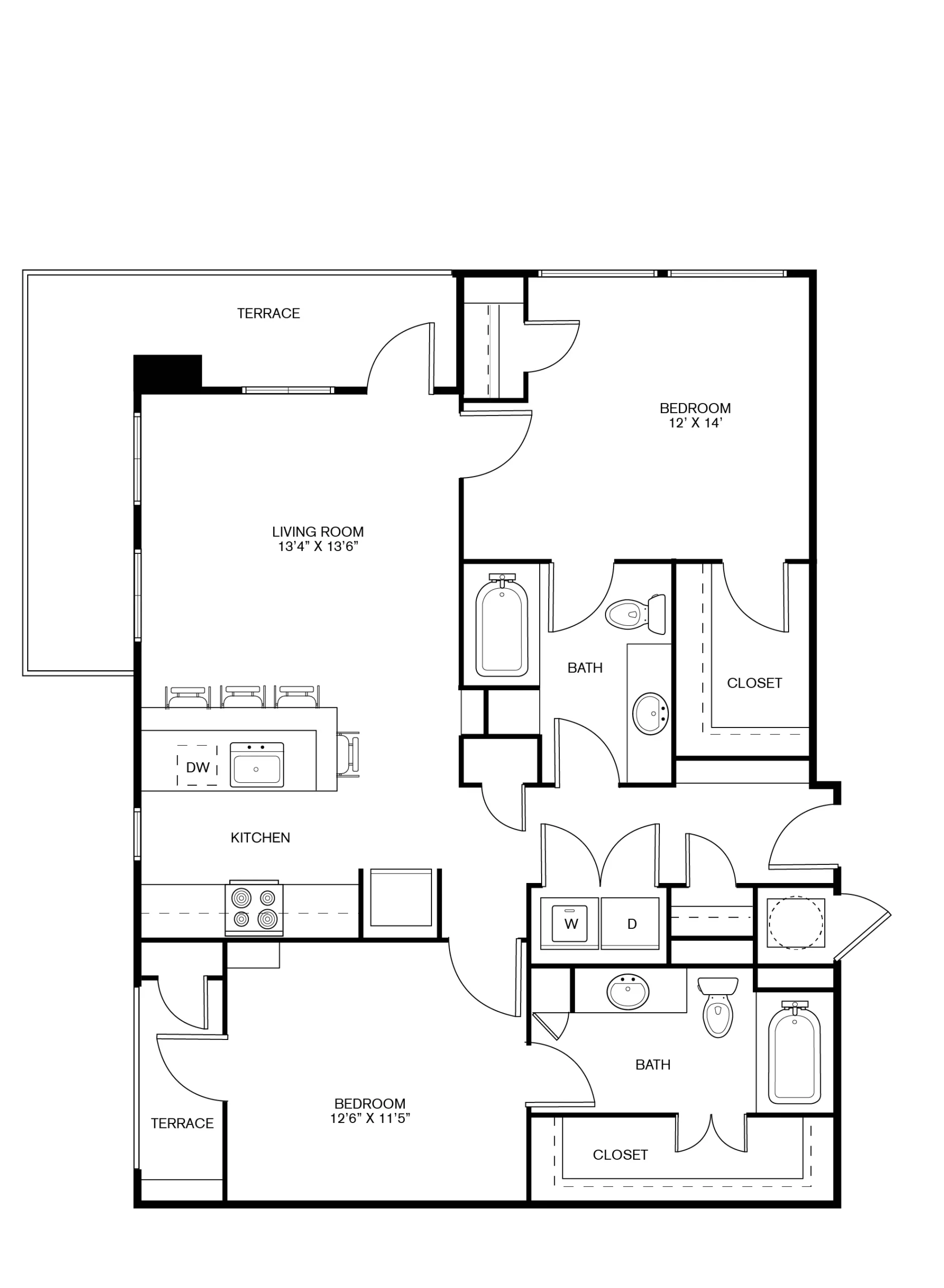 THE TAYLOR UPTOWN Rise apartments Dallas Floor plan 14