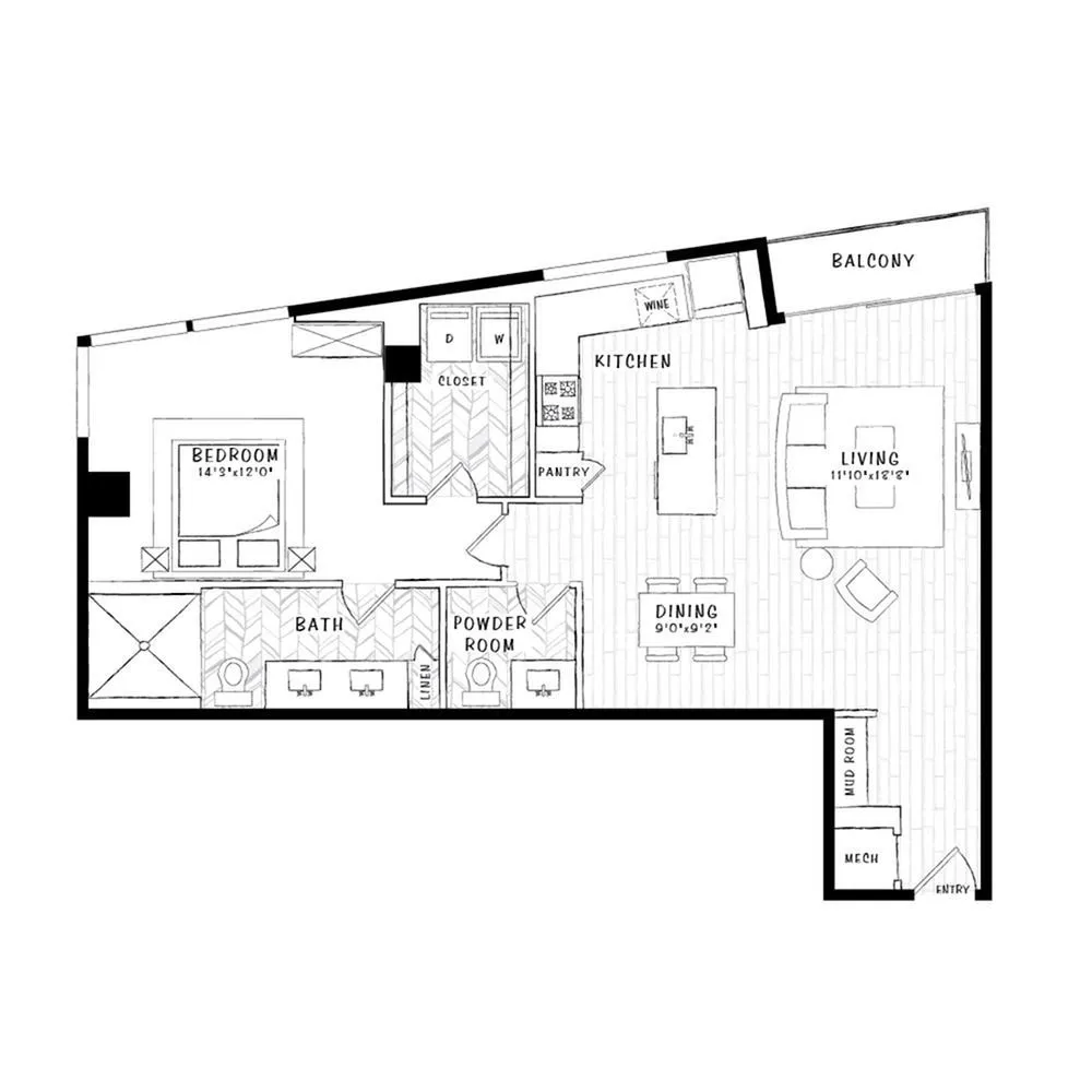 The Alexan Rise apartments Dallas Floor plan 17