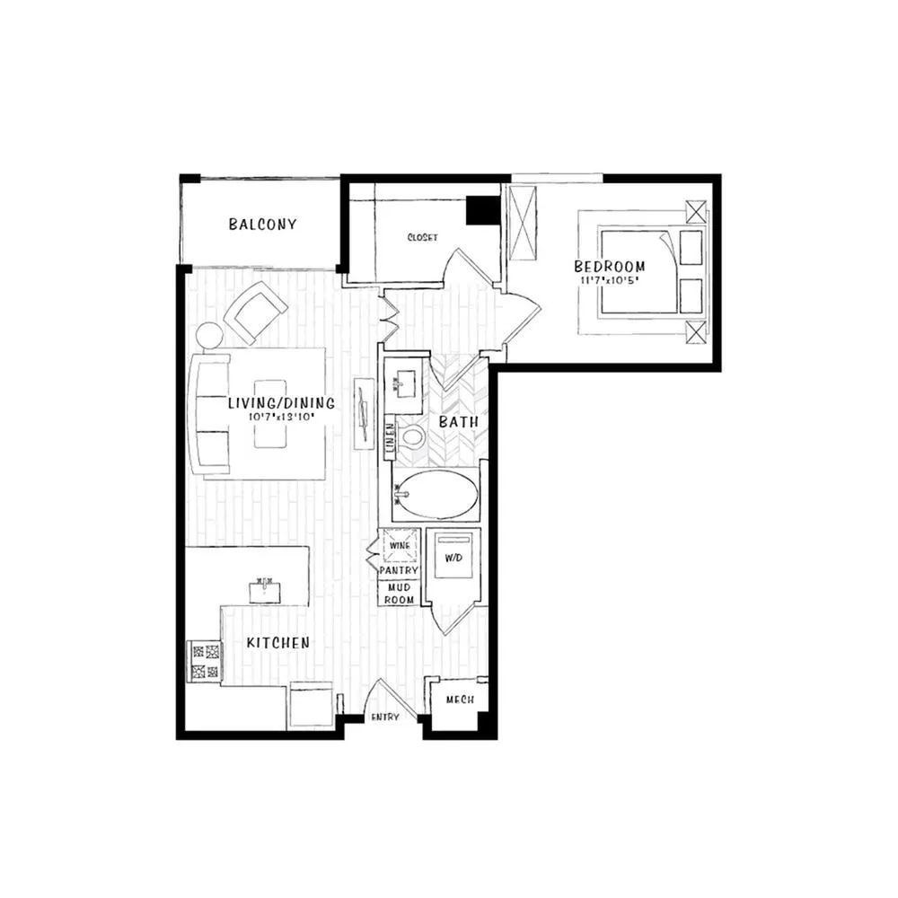 The Alexan Rise apartments Dallas Floor plan 4