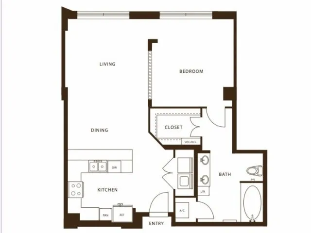 The Ashton Rise apartments Dallas Floor plan 1