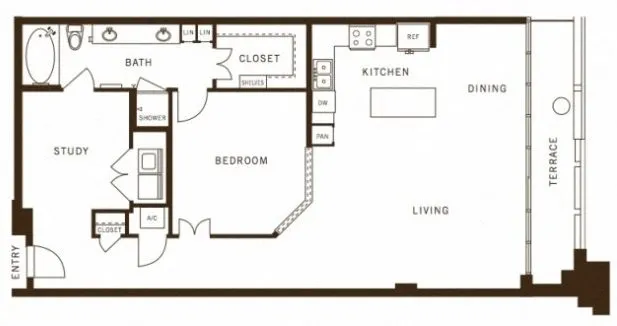 The Ashton Rise apartments Dallas Floor plan 14