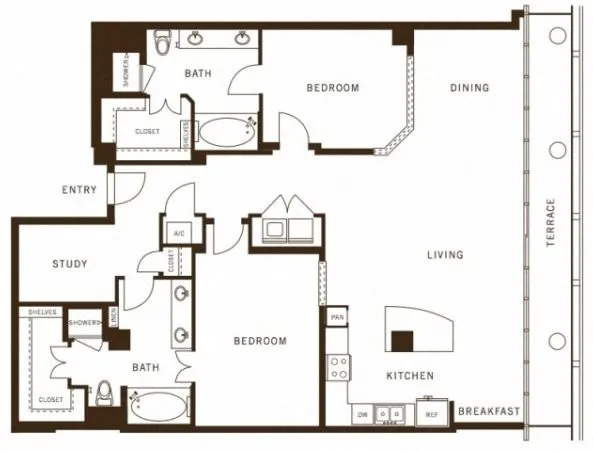 The Ashton Rise apartments Dallas Floor plan 24