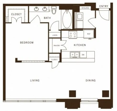 The Ashton Rise apartments Dallas Floor plan 4
