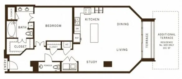 The Ashton Rise apartments Dallas Floor plan 9