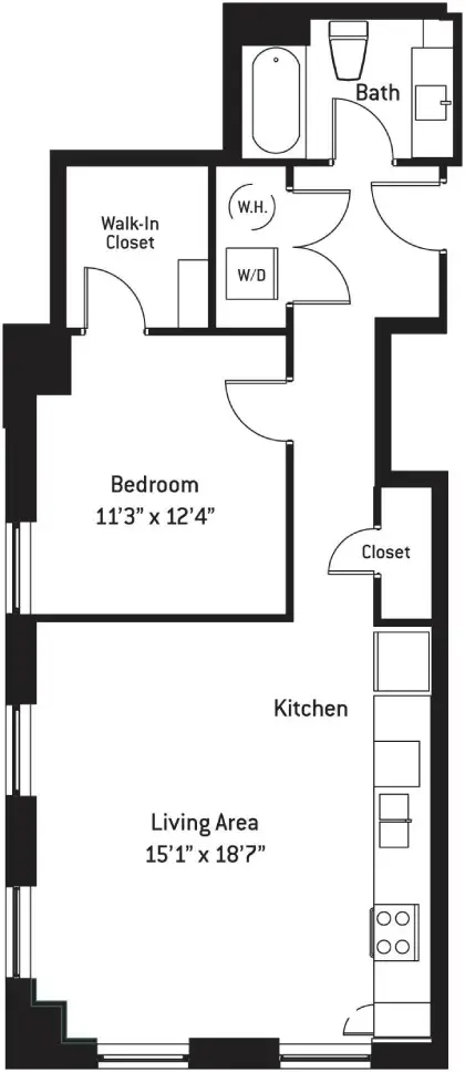 The Continental at Mercantile Place Rise Apartments Floorplan 2