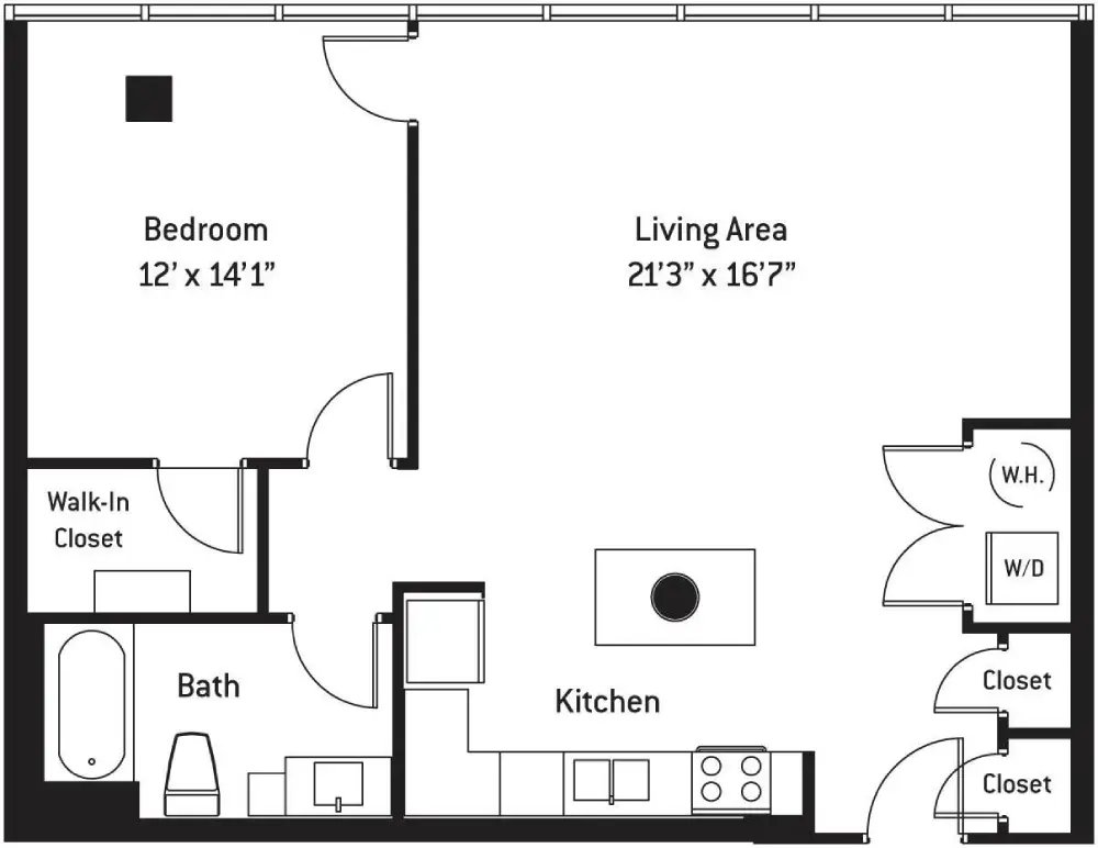 The Continental at Mercantile Place Rise Apartments Floorplan 3