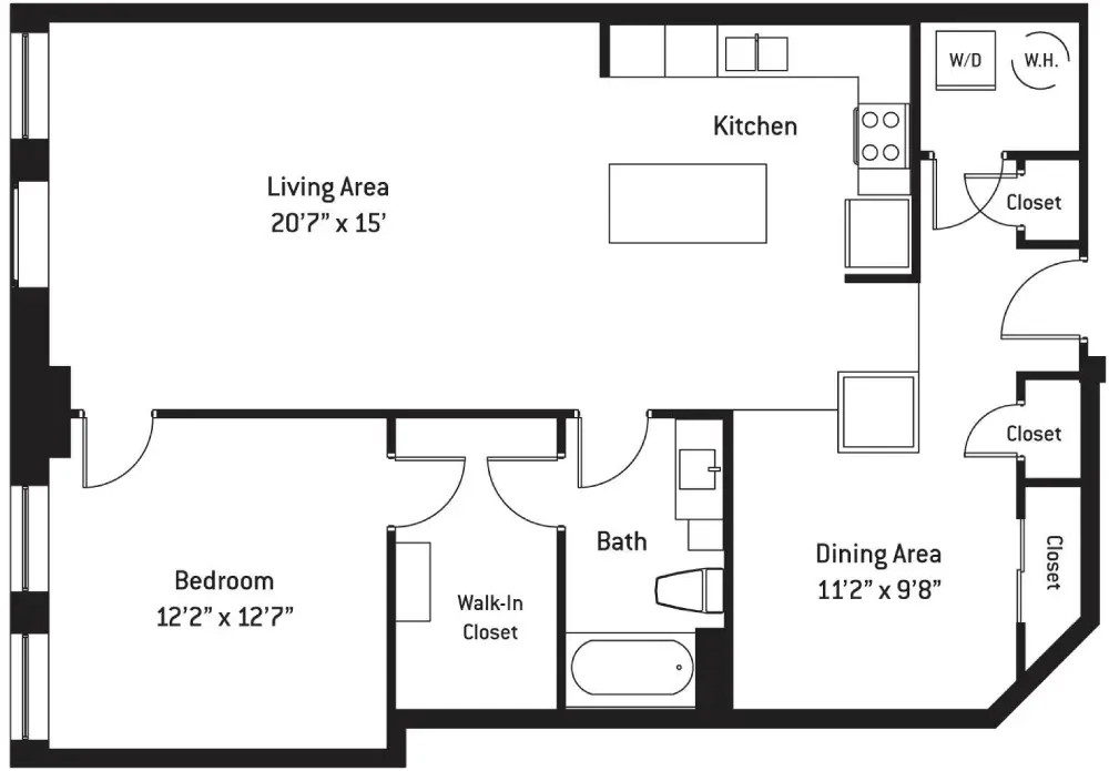 The Continental at Mercantile Place Rise Apartments Floorplan 4