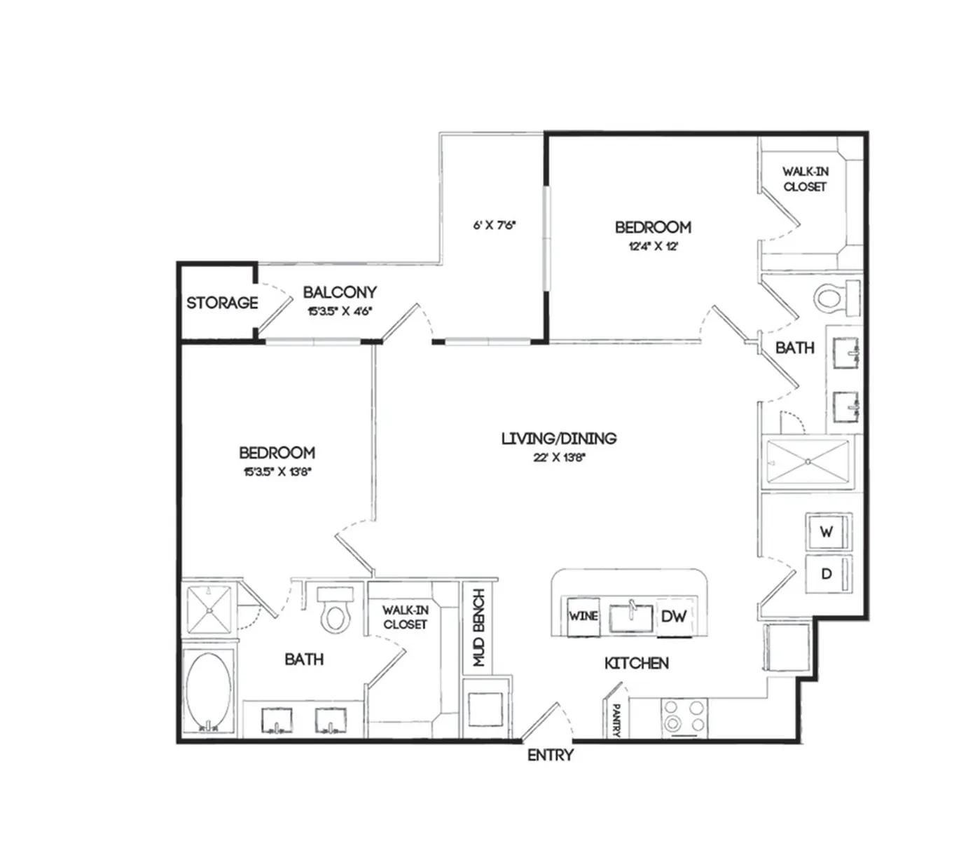 The Gabriella Rise apartments Dallas Floor plan 23