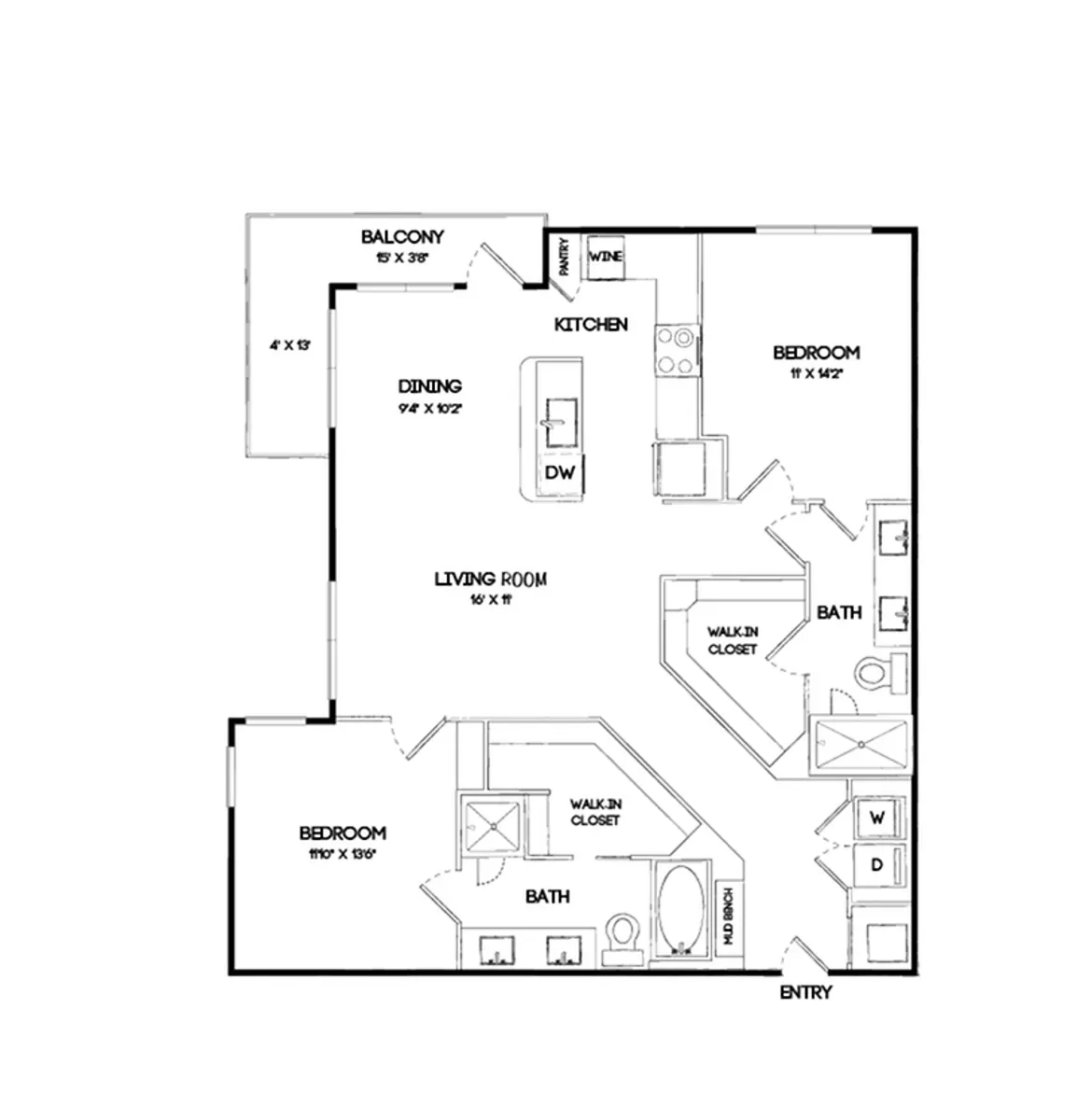 The Gabriella Rise apartments Dallas Floor plan 26