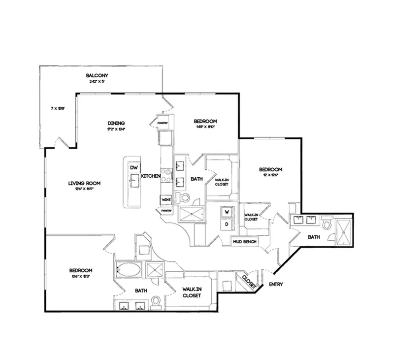 The Gabriella Rise apartments Dallas Floor plan 30