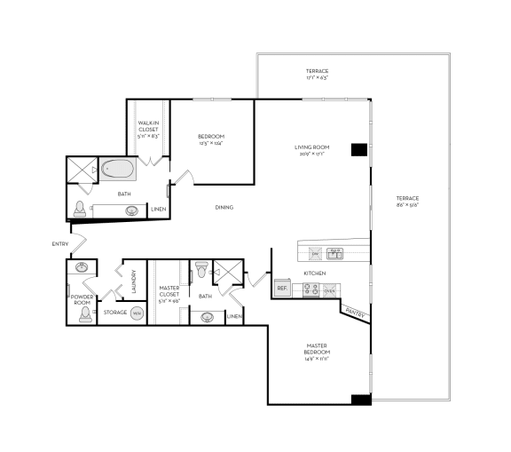 The Heights at Park Lane Rise apartments Dallas Floor plan 15