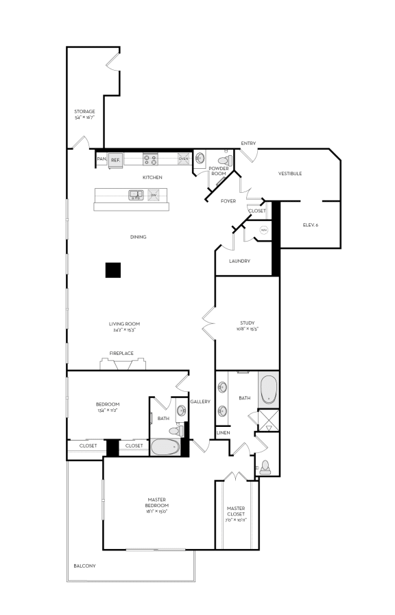 The Heights at Park Lane Rise apartments Dallas Floor plan 16