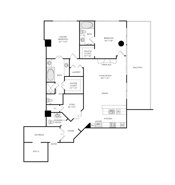 The Heights at Park Lane Rise apartments Dallas Floor plan 17