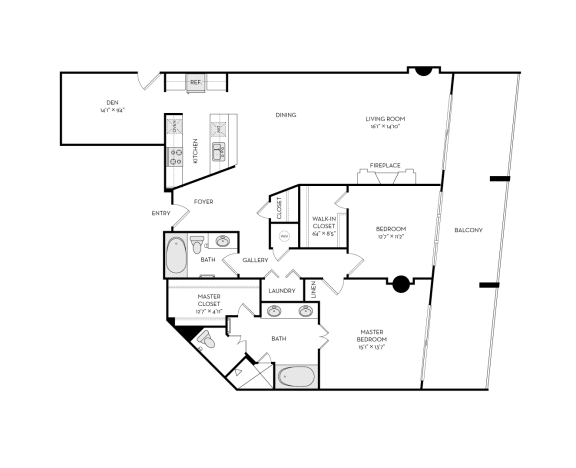 The Heights at Park Lane Rise apartments Dallas Floor plan 18