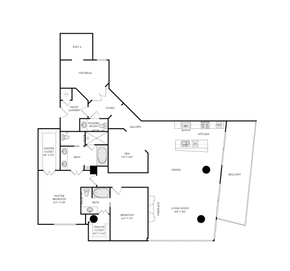 The Heights at Park Lane Rise apartments Dallas Floor plan 19