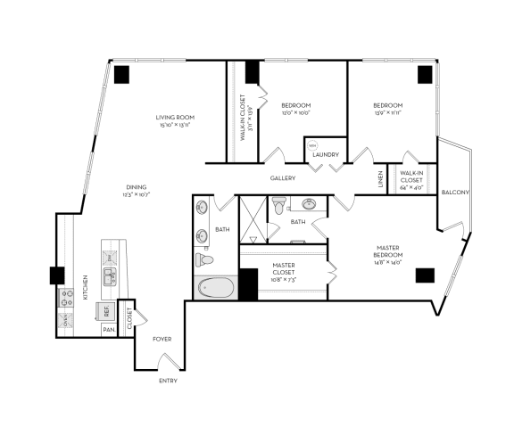 The Heights at Park Lane Rise apartments Dallas Floor plan 24