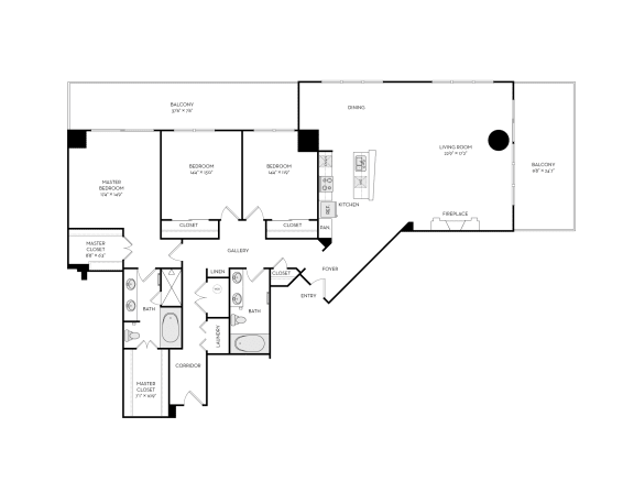 The Heights at Park Lane Rise apartments Dallas Floor plan 25
