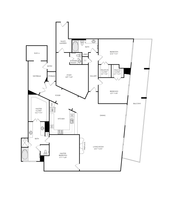 The Heights at Park Lane Rise apartments Dallas Floor plan 26