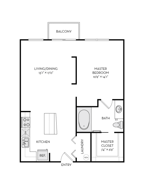 The Heights at Park Lane Rise apartments Dallas Floor plan 6