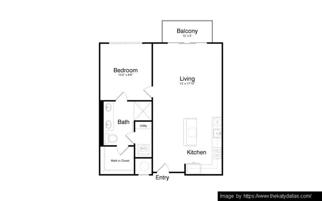 The Katy in Victory Park Rise apartments Dallas Floor plan 10