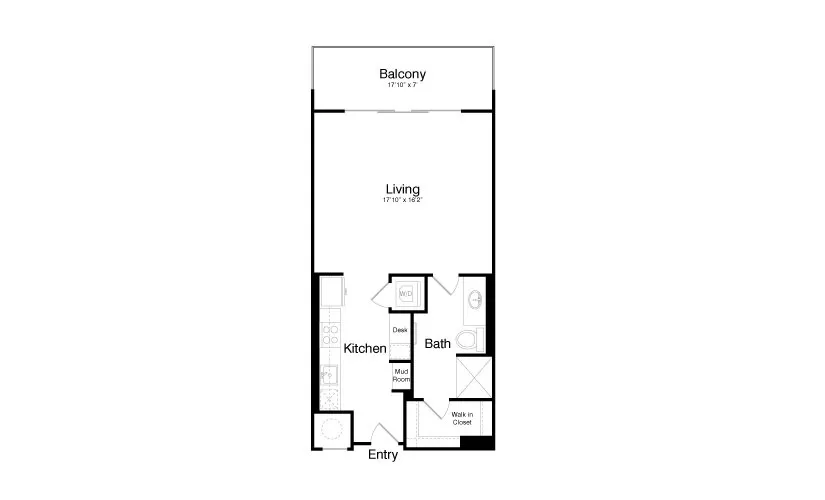 The Katy in Victory Park Rise apartments Dallas Floor plan 3
