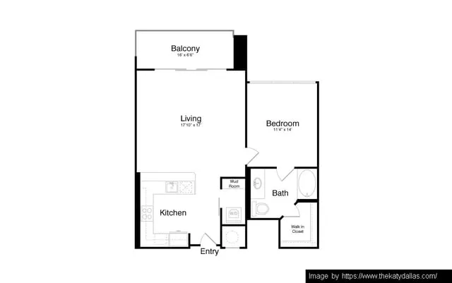The Katy in Victory Park Rise apartments Dallas Floor plan 8