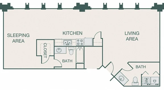 The Kirby Rise apartments Dallas Floor plan 14