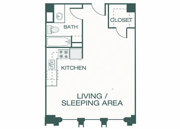The Kirby Rise apartments Dallas Floor plan 2