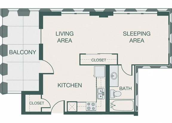 The Kirby Rise apartments Dallas Floor plan 3