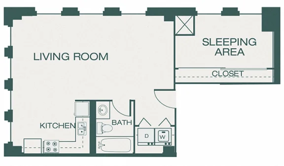 The Kirby Rise apartments Dallas Floor plan 9