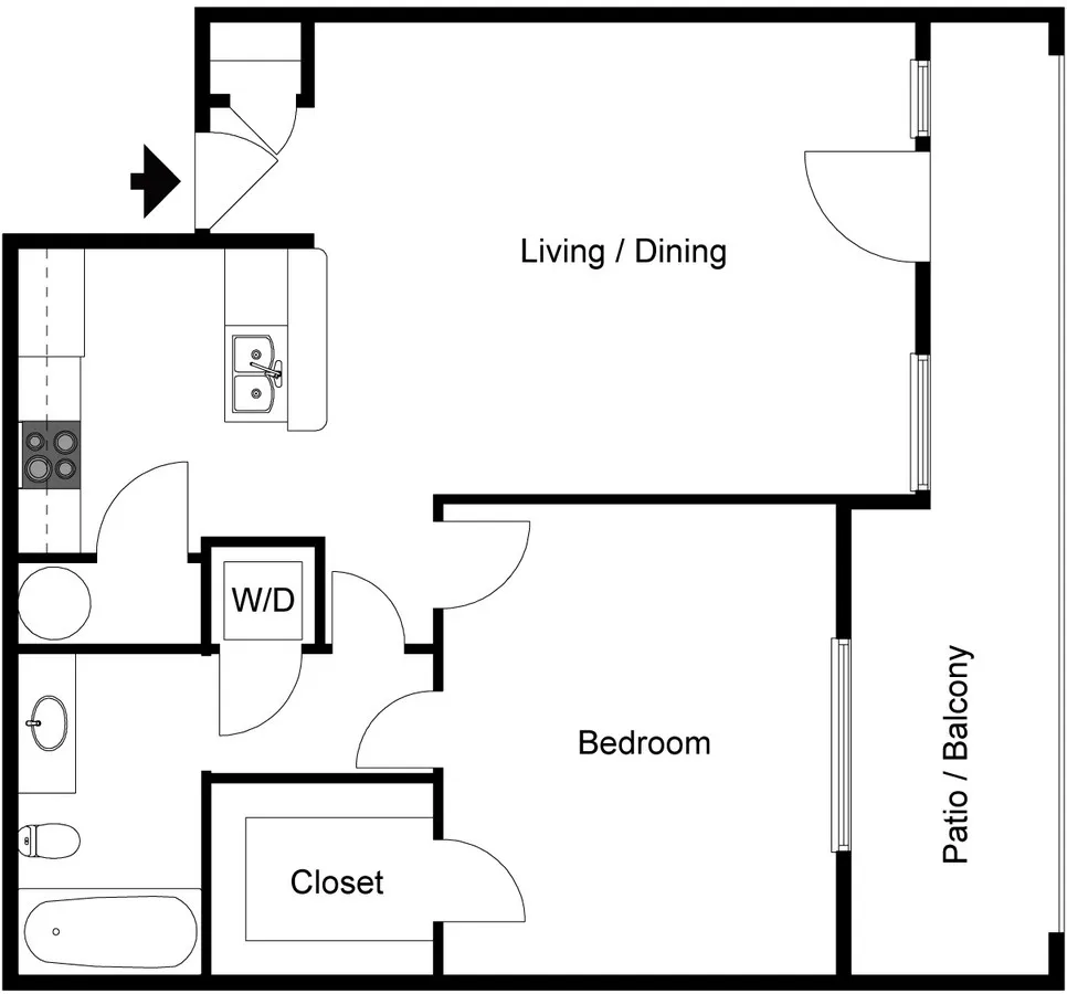The Lexington Rise apartments Houston Floor plan 1