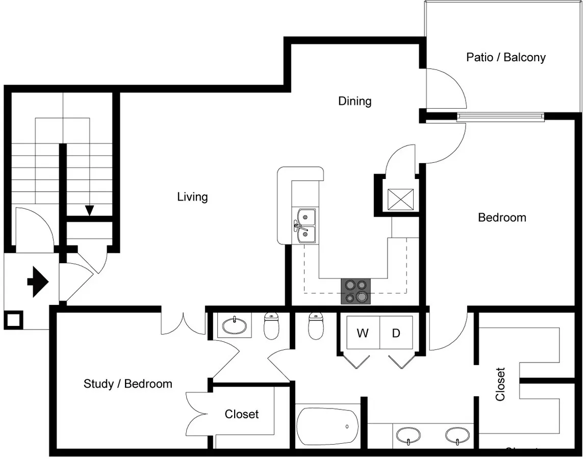 The Lexington Rise apartments Houston Floor plan 4