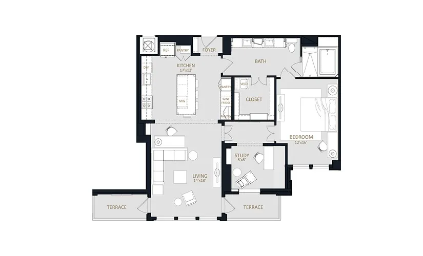 The McKenzie Rise apartments Dallas Floor plan 1