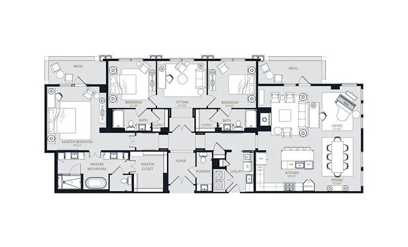 The McKenzie Rise apartments Dallas Floor plan 15